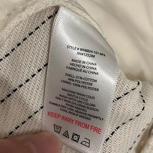 Jason Wu Pinstripe Wide Leg Trouser Pants in Cream - Size 4 - Picture 11 of 11